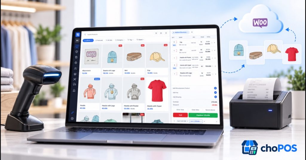 choPOS WooCommerce POS checkout dashboard for in-store retail sales